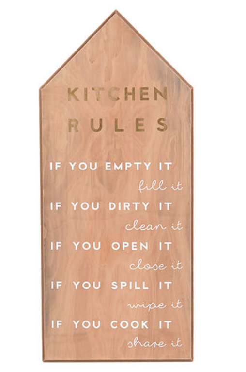 11x28 Kitchen Rules Wall Sign